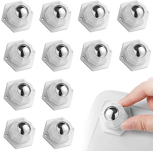 gxwcyi 12 Stück Kugelrollen Schwerlast Möbelrollen Flach Set, Kugelrollen für Möbel Sselbstklebendes, Universal 360 Moving Wheels, für Transport von Möbeln, Waren