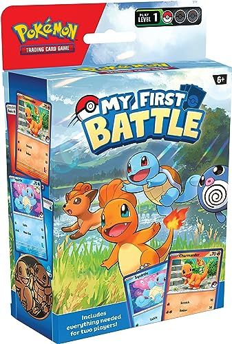 Pokémon TCG: My First Battle—Charmander y Squirtle (2 Mini mazos y Accesorios listos para Jugar)