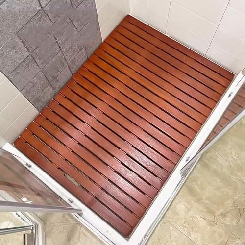 Badematte Duschmatte Badezimmerteppich 30/40/50/70/80/90/100 cm breite Badematte aus Holz, große, kleine, robuste, rutschfeste Duschmatten für Badezimmerböden, individuell anpassbare Badewannenmatte f