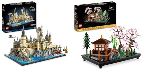 LEGO 76419 Harry Potter Le Château et Le Domaine de Poudlard, Grande Maquette & 10315 Icons Le Jardin Paisible, Kit de Jardinage Botanique Zen pour Adultes avec Fleurs de Lotus, Cadeau