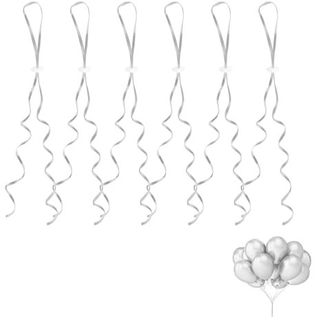 50 chiusure per palloncini a elio, con cordino, per fare palloncini, ghirlanda, colore bianco, chiusura con chiusura rapida, per matrimoni, compleanni, feste