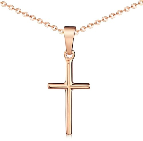 Kreuz Anhänger Silber 925 24mm lang in 3 Farben wahlweise mit Kette KA-305 | inkl. Schmuck Box Made in Germany von MATERIA by Matthias Wagner