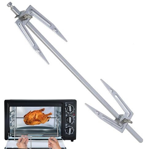 Spieß für Grillspieß - Rotisseriegabel mit Luftfritteuse, Grillgabel mit Luftfritteuse, Rotisserie Gabel mit Luftschleifer | Drehspieß für Backofen Drehspieß Kreativ c