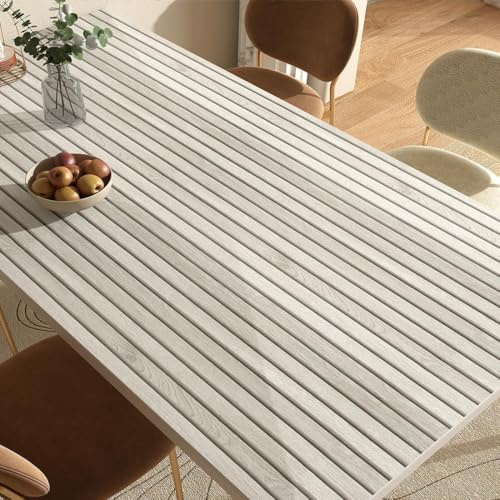 YENHOME Papier Peint Tasseau de Bois Beige Chambre à Coucher 60x300cm Beige Papier Peint Adhesif Chambre Effet 3D Bois Revêtement Adhesif Plan de Travail Cuisine Decoration Film Autocollant Meuble