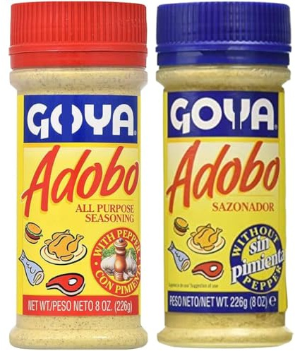 Pack GoyaAdobo Sin Pimienta y Con Pimienta 226 gr, Sazonador - Perfecta combinación de ajo, óregano y especias