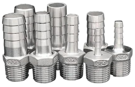 1/8-2 BSPT Male 6-50 mm Hose Barb Tail Connector SS316L Stainless Steel Plumbing Fitting Conector Water Gas Oil(8MM_1/2)