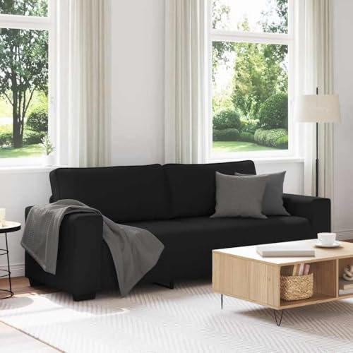 MOBCANT 3-Sitzer-Sofa Schwarz 180 cm Stoff Schlafsofa Couchgarnitur Modulares Sofa Schlafcouch für Hotel Büro Wohnzimmer Empfangsraum