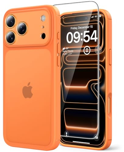 TAURI for iPhone 17 Pro Max Case, Matte Orange | 15FT Military-Grade Protection, Not-Yellowing Shockproof Anti-Scratch Slim Phone Cover