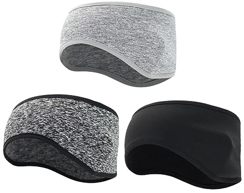 EXHUMKY 3 Stück Winter Sport Stirnband Bequeme Warme Kopfband für Outdoor Aktivitäten Schweißabsorbierend Ohrenschutz für Jogging und Radfahren für Kalte Temperaturen