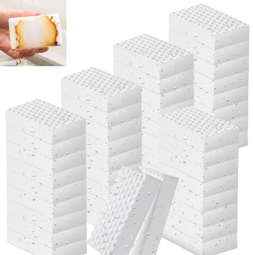50 Pack spugne magiche in melamina bianca, 2 x più forte gomma magica extra durevole con una potenza di pulizia, pulizia di tutte le superfici, cucine, bagni, pareti, scarpe