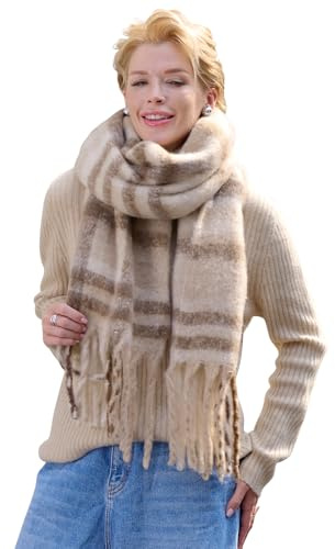 DiaryLook Karierter Warmer Deckenschal für den Winter, Lange Damen Schals, kariert, weich, Wolle, Tartan für Frauen