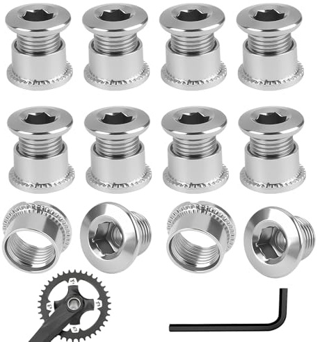 Lot de 20 Vis à Tête de Plateau Avec Six Pans Creux, Pièces de Rechange pour Vélo de Route VTT Boulons pour Plateaux Simples et Doubles