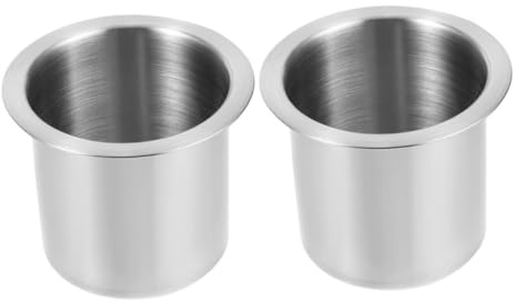 SOPOTUTU 2 pezzi Portabicchieri in Acciaio Inox per Auto Camper e Barche Supporto Stabile Incasso per Bevande Facile da Installare su e Veicoli