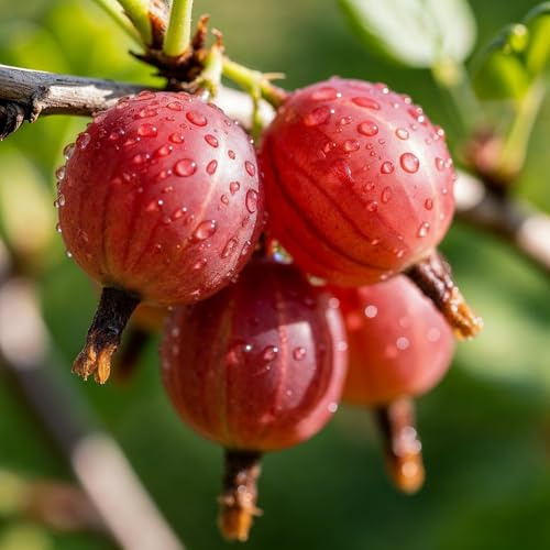 Uva Spina Rossa – Pianta – Bacche Rosse Dolci, Compatte E Produttive, Facili Da Coltivare – 2 Piante – Senza Semi, Senza Bulbi E Non Artificiale