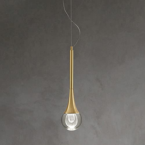WGFJKI LED LED Leche LA LA LA Lámpara de latón Colgante Lámpara de Techo Globo de iluminación suspendida Candelera Individual posmoderna para el Dormitorio de la Isla de la Cocina Bar de Comedor del