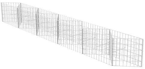 Gabbione in Rete, struttura in acciaio zincato 300x30x50 cm, design versatile per giardino, orto rialzato, muro di sostegno, recinzione, protezione vento, facile installazione for giardinaggio, arredo