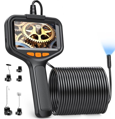 Lovcoyo 4.3 Endoskopkamera mit Licht,1080 HD Industrie Endoskop Rohrkamera | Endoskop Inspektionskamera Mit Bildschirm, 10M Kabel IP67 Wasserdicht, Rohr- Und Motorprüfung, 8 LED Und 2600mAh Akku