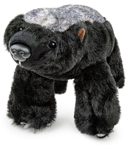 lilizzhoumax Peluche realistico di tasso del miele, morbido animale di peluche tasso nero simpatico cuscino di peluche figura animale regalo da collezione per bambini e adulti decorazione per la casa
