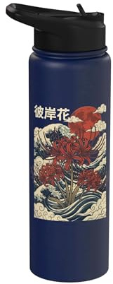 Giglio Ragno Rosso Fiore Giapponese Fiore Stainless Steel Insulated Water Bottle