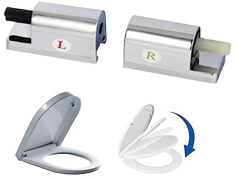 Cerniere per sedile WC con chiusura ammortizzata Sgancio facile Angolo di apertura Quick Clean 115° Angolo di chiusura -5° Kit di fissaggio per cerniere del sedile WC per accessori da bagno Kit di