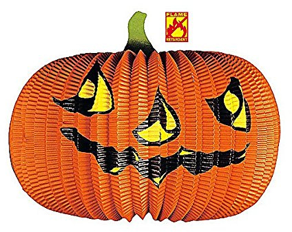 Widmann 5202F - Kürbis Globus, Orange, 40 cm, flammenhemmend, Halloween, Mottoparty