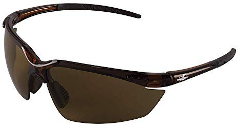 BULLHEAD gafas de seguridad bh11711 Marlin, cristal marrón marco, marrón lente polarizada, Color marrón TPR nariz y templo (1 par)