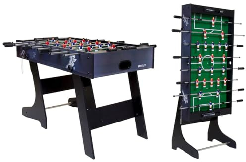 CHARLES BENTLEY Premium, 4ft Football Table, Folding, Games Table, Football, Sports, Kids Entertainment, Score Counter, Grips On Handle, Folding Leg Mechanism, 2 Footballs, Multiplayer (120x76x61cm)