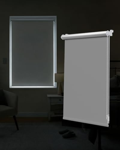 Victoria M. Tenebra Thermorollo Klemmfix Rollo, Verdunkelungsrollo, Hitzeschutz, Sichtschutz, Ohne Bohren, inkl. Montagematerial, 110 x 220 cm, Grau