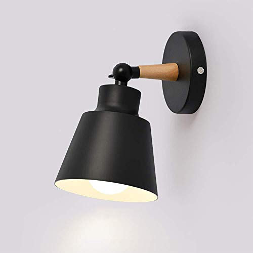 Mengjay Luminaires Moderne E27 Edison Applique Murale Industrielle en Métal Loft Lampe pour Café Bar Couloir Salle à Manger Salon Chambre (Noir) (Noir)