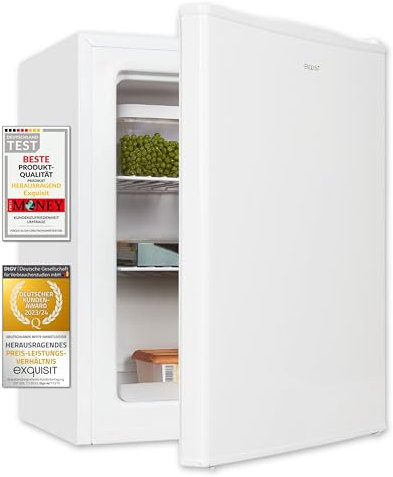 Exquisit GB60-150E Stand Mini Gefrierschrank, 47 cm breit, 42L, Temperatureinstellung, weiß