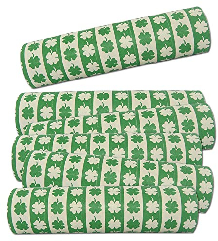 Kleeblatt Luftschlangen Silvesterdeko 6er Set - 6 Rollen Luftschlangen à 20 Röllchen, 7mm Breite, 4m Länge, Made in Austria, schwer entflammbar