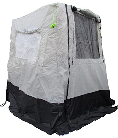 SecureFix Direct Tailgate Awning Tent (Van Campervan Canopy Rear Backdoor Boot Outdoor), Black and Cream
