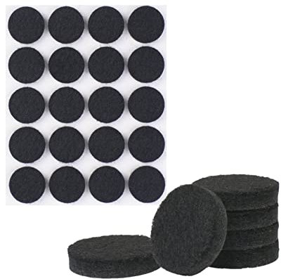 VABNEER 60 Pieces Felt Pads, 25 mm Black Self-Adhesive Floor Protector Felt Pad, 5 mm Thick, Furniture Pads for Furniture Feet (Round, 25 mm)