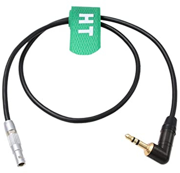 HangTon Audio Cable for ARRI Alexa Mini/RED V-Raptor/Z CAM E2 Camera, 3.5mm 1/8'' TRS to 00B 5 Pin (60 cm, S 5pin-R 3.5mm)