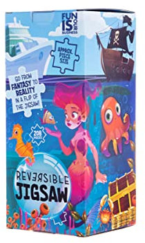 Boxer Gifts Ocean Creatures Reversible Jigsaw | Colourful Fantasy To Reality 2 In 1 Puzzle With Facts | Awesome Educational Gift For Kids