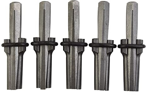 ZYWUOY 5 Set Steinspalter, 9/16 Zoll Steckkeile, Federscheiben, Steinspalter, Handwerkzeuge, Steinspaltwerkzeug, 14 mm