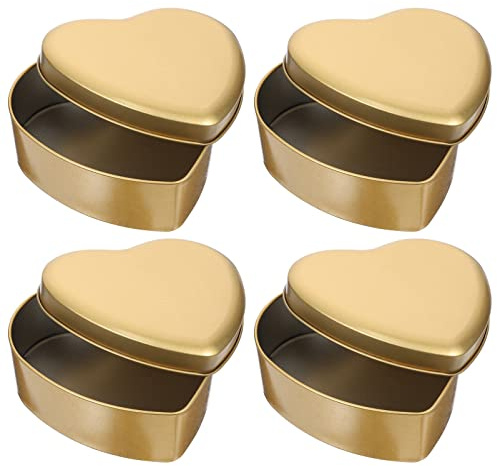 Cabilock Contenitori Con Coperchi Scatole Latta Scatole di Zucchero Lattine a Forma di Contenitori a Forma di Cuore di di di Latta di di Natale Può Ermetico Piccolo