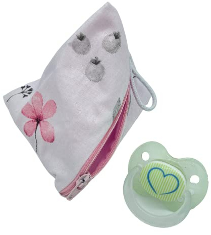 Schnullertasche XL für 2-4 Nuckel florales Muster für Mädchen