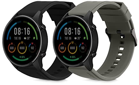kwmobile 2x Sportarmband kompatibel mit Xiaomi Watch S4/S4 Sport/S3/S2/Watch S1 Active/Redmi Watch 5 Active Armband - Fitnesstracker Band Set aus TPU Silikon