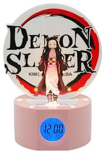TEKNOFUN - Nezuko 811754 Lichtwecker, Schwarz, Rot, Rosa, Weiß, einzigartig