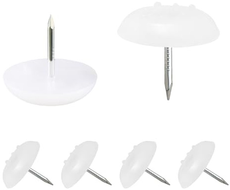 Qrity 16 Stück Kunststoff Stuhlgleiter, Möbelfüße, Stuhlgleiter mit Nagel, Bodenschutz, Möbelgleiter, für Möbel, Stuhl und Tischbeine, 18mm