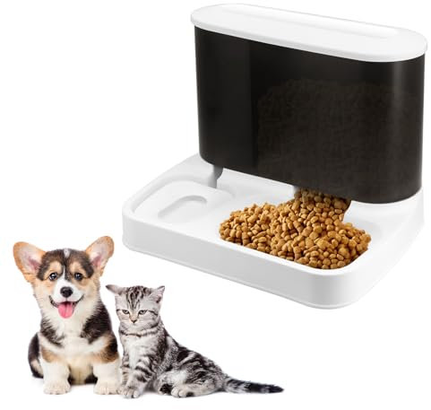 Gearific Set di distributori Automatici di Cibo e Acqua per Gatti 2 in 1 Distributore di Cibo e Acqua per Gatti a gravità Distributore di mangiatoia e abbeveratoio per Cani di Piccola Taglia Cuccioli