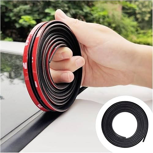 Esshogo 1.9x300cm Gummi Auto Türdichtung,T-förmig Dichtungsstreifen | Autotür-Kantenschutz, Selbstklebend Gummidichtung, Dichtung Windschutzscheibe Auto, Für Pkws, Lkws, SUV