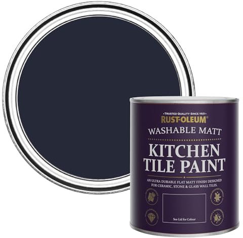 Rust-Oleum Peinture Bleu Marine Résistante à l'eau pour Faïence de Cuisine, Finition Mate - Odyssée 750ml