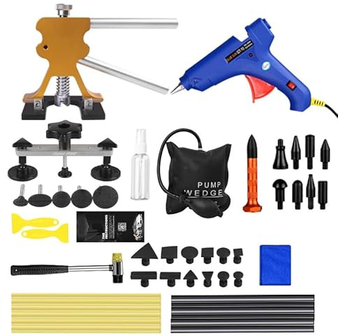 veco chajor Juego de herramientas para reparación de abolladuras de coche, 59 unidades, sin pintura, juego de reparación de abolladuras, Dent Puller Kit, martillo deslizante extractor de abolladuras