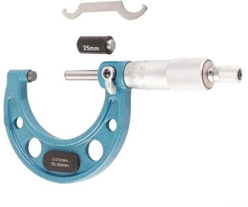 Oniissy Micrometro esterno, diametro esterno, micrometro ad alta precisione, strumento di misurazione (25-50 mm)