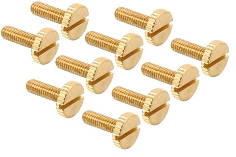 PATIKIL Vis Moletée M4x15mm, 15 Pcs Boulons en Laiton à Pointe Plate, Fixations à Épaulements Droits pour Éclairage, Meubles, Électronique et Mécanique