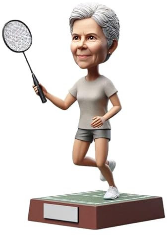 mydedor Wackelkopf-Figur, Sport-Mädchen, personalisierter Wackelkopf, personalisierter Geburtstag, Urlaub, für Freund, Unternehmen, individuelle Geschenke basierend auf Ihren Fotos