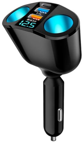 12V-24V/120W Auto Zigarettenanzünder Splitter USB Autoladegerät Dual USB Autoladegerät Schnellladung Netzteil für Smartphones/GPS/Fahrzeuggeräte