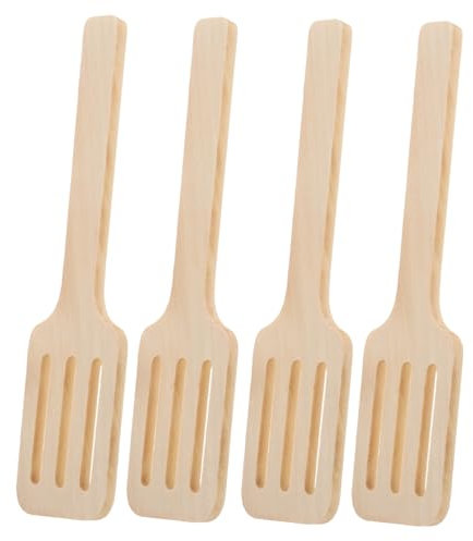 BESTonZON 4stücke Teiliges Holzspielzeug-küchenzubehör Für Junge Mädchen Mini-kochspatel Für Rollenspiele Und Montessori-erziehung Realistische Küchenutensilien Für Kleinkinder Und